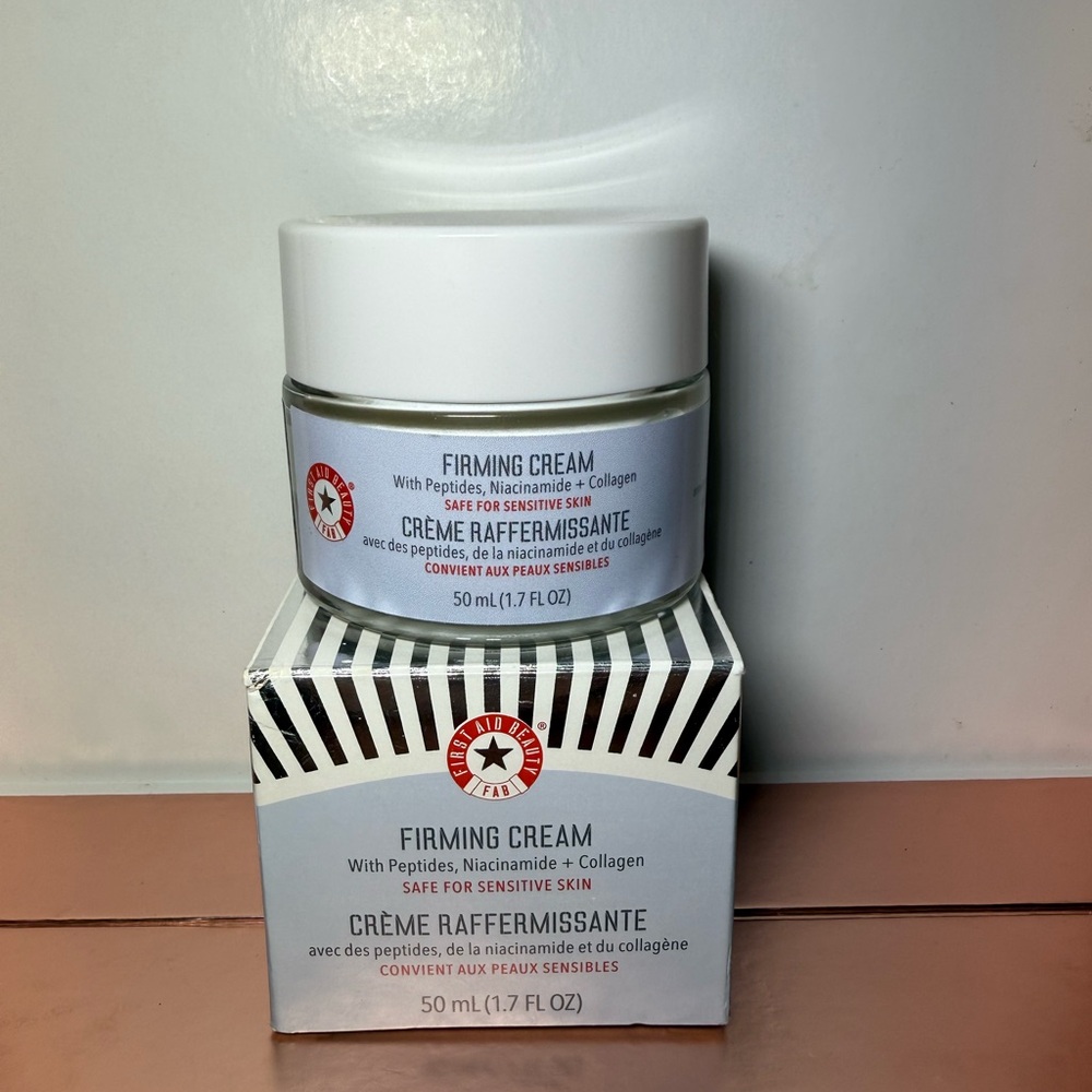 First Aid Beauty $44 MSRP Firming Cream w Peptides Niacinamide + Collagen 1.7oz
